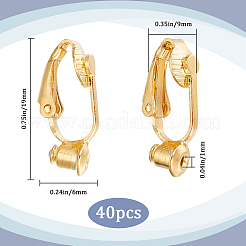 40Pcs Brass Clip-on Earring Converters Findings&nbsp;KK-SC0004-20