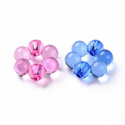 透明なアクリルビーズフレーム  花  ミックスカラー  16.5x15.5x6mm  穴：2mm&nbsp;X-TACR-S153-01A-M