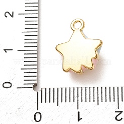 真鍮製エナメルペンダント  リボン模様の星型チャーム  ゴールドカラー  ピンク  15x12x5.5mm  穴：1.8mm&nbsp;LS-KK-CBA260B-13G