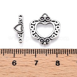 アクセサリーの留め金  スターリングシルバーリングマンテル925個  s925スタンプあり  ハート  アンティークシルバー  17x15x1.5mm  穴：1.5mm  バー：5mm幅の広いです  長さ14mm  厚さ1mm  穴：1.4mm&nbsp;STER-T007-80AS