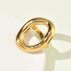 Adjustable 304 Stainless Steel Cuff Open Rings for Women&nbsp;RJEW-Z122-03G-03