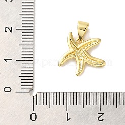 Starfish Rack Plating Brass Charms&nbsp;KK-U027-36G
