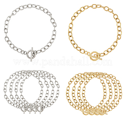 5Pcs 304 Stainless Steel Chain Bracelets&nbsp;BJEW-YW00017-01