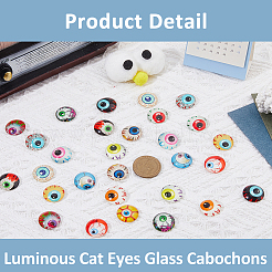 30Pcs Halloween Glass Cabochons&nbsp;GLAA-FH0001-81