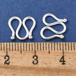 真鍮製S字クラスプ  長持ちメッキ  鉛フリー＆カドミウムフリー  銀  9x10x1mm&nbsp;KK-Q019-08B-S