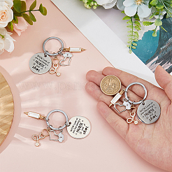3Pcs Nurse Theme 201 Stainless Steel Keychain&nbsp;KEYC-FH0001-60