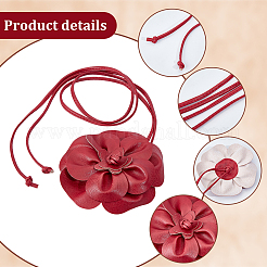 PU Leather Flower Knot Tie Waist Belts&nbsp;AJEW-GF0014-11B