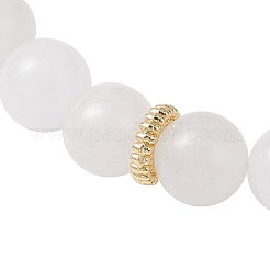 Natural Malaysia Jade Round Beads Stretch Bracelets&nbsp;BJEW-JB12257-03