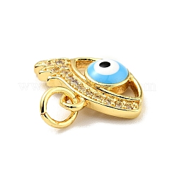 Rack Plating Brass Micro Pave Clear Cubic Zirconia Charms&nbsp;KK-G394-07G