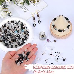 ガラスビーズ  ラウンド＆ヒトデ＆フィッシュ＆ロンデル  混合スタイル  ブラック  2.5~14x2.5~13.5x2~8.5mm  穴：1~1.4mm  約200~300個/袋  2袋/箱&nbsp;GLAA-SZ0001-94D