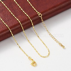 女性用真鍮ボールチェーンネックレス  304ステンレススチール製カニカン付き  ラックめっき  鉛フリー＆カドミウムフリー  長持ちメッキ  18KGP本金メッキ  17.52インチ（44.5cm）&nbsp;NJEW-D302-32G
