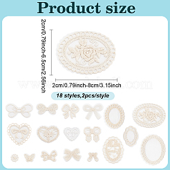 36Pcs 18 Styles Computerized Embroidery Cloth Iron on/Sew on Patches&nbsp;DIY-AN0001-24