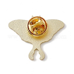 バタフライエナメルピン  リュックサック用ライトゴールド合金ブローチ  黄緑  24.5x30x2mm  ピン：1.3mm&nbsp;JEWB-A005-24-03