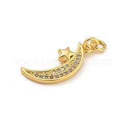 Rack Plating Brass Micro Pave Cubic Zirconia Pendants&nbsp;KK-G513-15G
