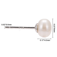 Anti-Tarnish Pearl Ball Stud Earrings&nbsp;X-EJEW-Q701-01A