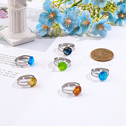 50Pcs Adjustable 304 Stainless Steel Finger Rings Findings&nbsp;DIY-CA0005-54
