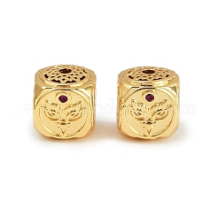 Brass Micro Pave Cubic Zirconia Beads&nbsp;KK-F910-07G