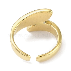 リーフ 304 ステンレス ラインストーン カフ リング 女性用  18KGP本金メッキ  カラフル  12.5mm  調整可能&nbsp;RJEW-C099-03G-02