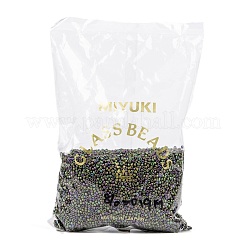 MIYUKIラウンドロカイユビーズ  日本製シードビーズ  8/0  （rr2019)マットメタリックナスアイリス  3mm  穴：1mm  約19000~20500個/ポンド&nbsp;SEED-G008-RR2019