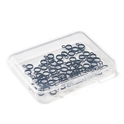 304ステンレススチールチューブベイル60個  ループベイル  ループ付きリング形状  電気泳動黒  8x5.5x1.5mm  穴：1.8mm  内径：4.5mm&nbsp;STAS-UN0042-93