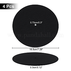 フェルトCDパッド  フラットラウンド  ブラック  185x3mm  穴：7.5mm&nbsp;AJEW-WH0348-357A-01