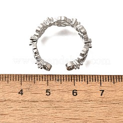 Brass Micro Pave Cubic Zirconia Cuff Rings for Women&nbsp;RJEW-Q008-01P-02
