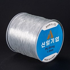韓国のラウンドクリスタル弾性ストレッチスレッド  ブレスレット用ジェムストーンジュエリービーズクラフト作り  透明  1mm  約109.36ヤード（100m）/ロール&nbsp;EW-I003-B06-01