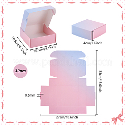 厚紙紙の梱包箱  メーラーボックス  正方形  空色  ピンク  10.5x10.5x4cm&nbsp;CON-WH0089-205B