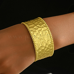 Hammered Brass Irregular Cuff Open Bangle for Women's Party&nbsp;GX4833