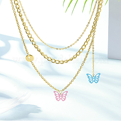 40Pcs 5 Colors Spray Painted 201 Stainless Steel Pendants&nbsp;STAS-UN0047-32