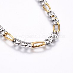 304ステンレススチールフィガロチェーンブレスレット  カニカン付き  ゴールデン·ステンレス鋼色  7-1/2インチ（19cm）  4.5x1.2mm&nbsp;BJEW-I266-02GP