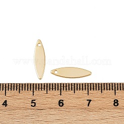 真鍮製チャーム  長持ちメッキ  ニッケルフリー  馬の目  18KGP本金メッキ  15x4x0.5mm  穴：1mm&nbsp;KK-B137-12G