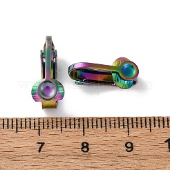 イオンプレーティング(IP) 304 ステンレススチール クリップオンイヤリング金具  虹色  15.5x10x7.5mm&nbsp;STAS-E103-05RC