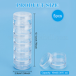プラスチックビーズ収納ケース  コラム  6バイアル  透明  3.9x12.1cm&nbsp;CON-BC0004-39