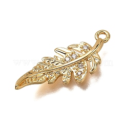 Brass Micro Pave Cubic Zirconia Pendants&nbsp;KK-B152-13A-G