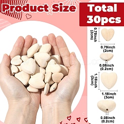 30Pcs 2 Styles Chinese Cherry Wood Beads&nbsp;WOOD-YW0001-79