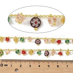 真鍮チェーン  ガラスのチャームを持つ  長持ちメッキ  ハンダ付け  カドミウムフリー＆鉛フリー  鉛フリーとニッケルフリー  スプールで  18KGP本金メッキ  3x2x0.4mm&nbsp;CHC-H110-02G