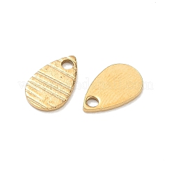 304ステンレススチールチャーム  イオンプレーティング（ip）  ティアドロップ  ゴールドカラー  10x6x1mm  穴：1mm&nbsp;STAS-G393-05G-03