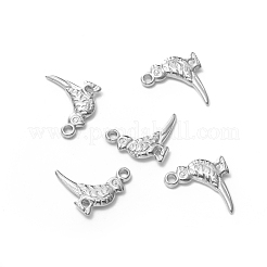 CCBプラスチックペンダント  鳥  プラチナ  17x17x3mm  穴：2mm&nbsp;CCB-L011-073P