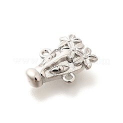 Rack Plating Brass Flower Animal Connector Charms&nbsp;KK-L225-027P