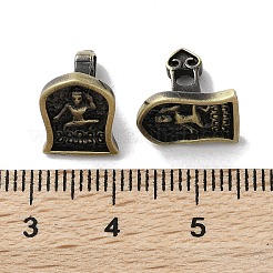 チベットスタイルのブラスビーズ  カドミウムフリー＆鉛フリー  シールド  アンティークブロンズ  13x9x11.5mm  穴：2.8x2mm&nbsp;KK-M284-65AB