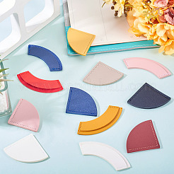 16Pcs 16 Styles PU Leather Fan Bookmarks&nbsp;AJEW-TA0002-23