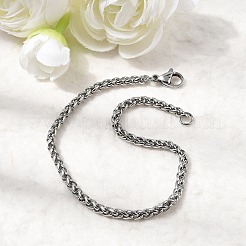 Tarnish Resistant 304 Stainless Steel Wheat Chain Bracelets&nbsp;LS-BJEW-M187-12-G