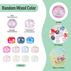 50Pcs UV Plated Transparent Acrylic Bead Caps&nbsp;TACR-TA0001-74