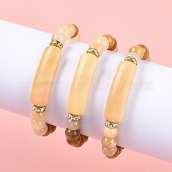 Natural Topaz Jade Beads Stretch Bracelets&nbsp;BJEW-T022-04M