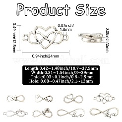 80Pcs 8 Styles Tibetan Style Alloy Connector Charms&nbsp;FIND-CJ0006-04