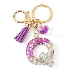 Alloy Resin Heart Keychains&nbsp;KEYC-TADJ0002-01G-Q