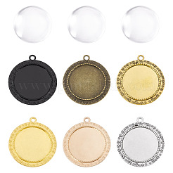 12Pcs 6 Colors Alloy Pendant Cabochon Settings&nbsp;FIND-TA0009-80