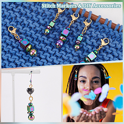 Round & Cube & Abacus Beaded Pendant Stitch Markers&nbsp;HJEW-AB00295