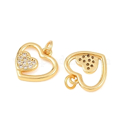 Brass Micro Pave Cubic Zirconia Pendants&nbsp;KK-F927-12C-G